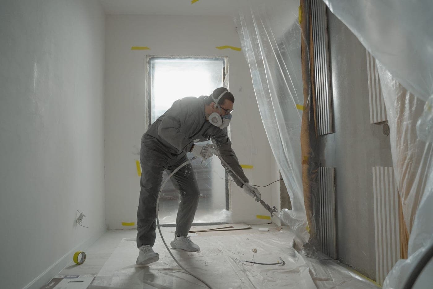 Reprise d'un logement en fin de chantier, sols protégés